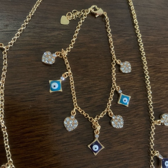 Necklace and bracelet evil eye set - Picture 2 of 3